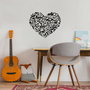 Wallity Musical Love - 507 Escultura de pared decorativa de metal negra